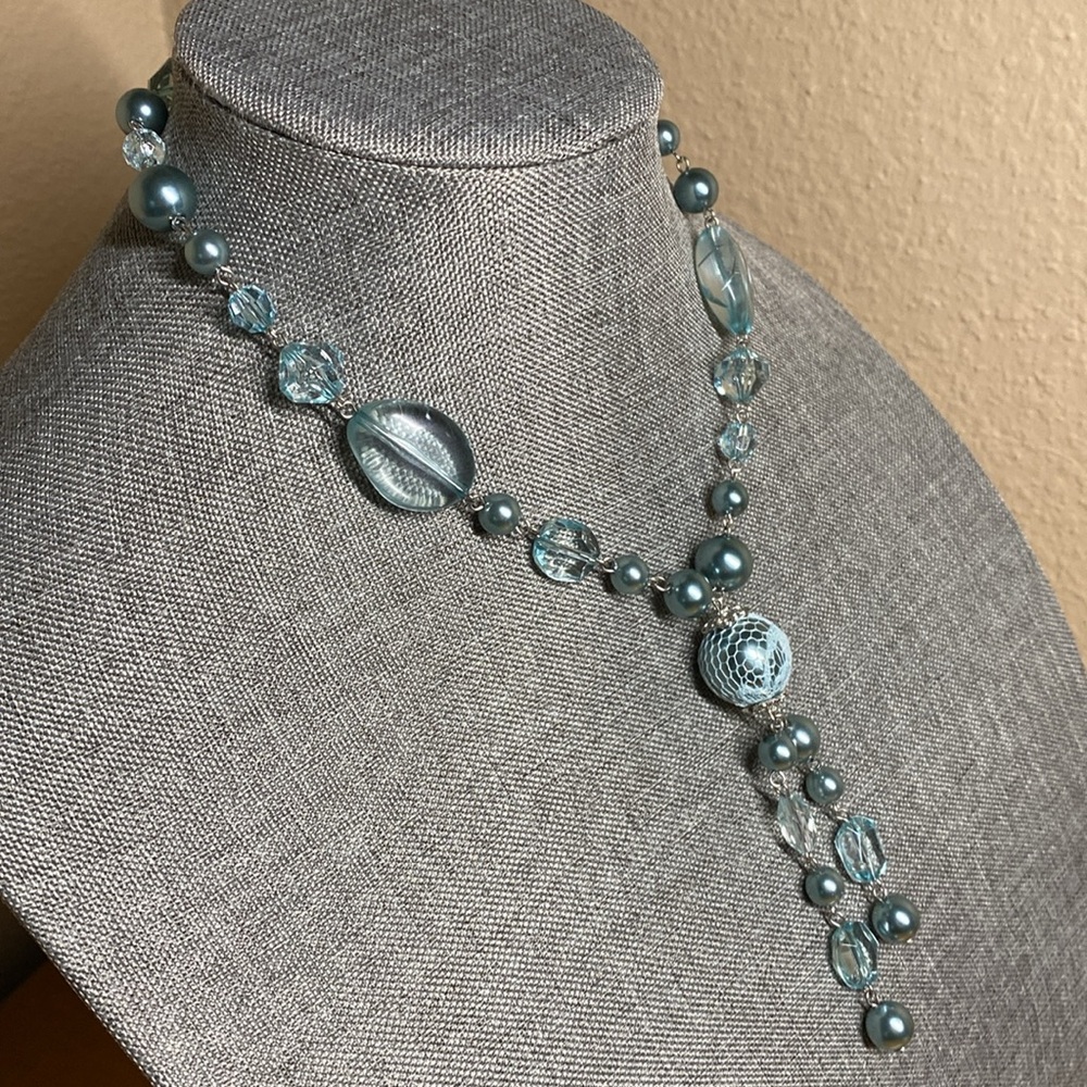 Icy Aqua Blue Statement Necklace